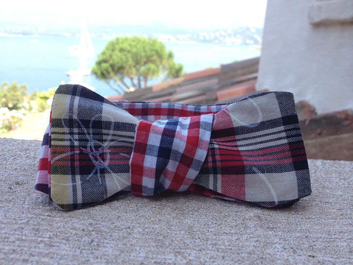 A Yellow/Black plaid combined with a Yellow and White Poppy flower print