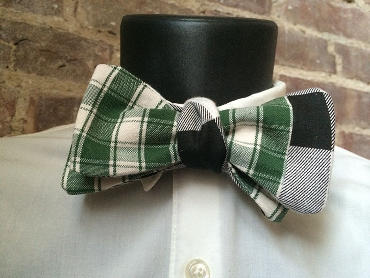 A Yellow/Black plaid combined with a Yellow and White Poppy flower print